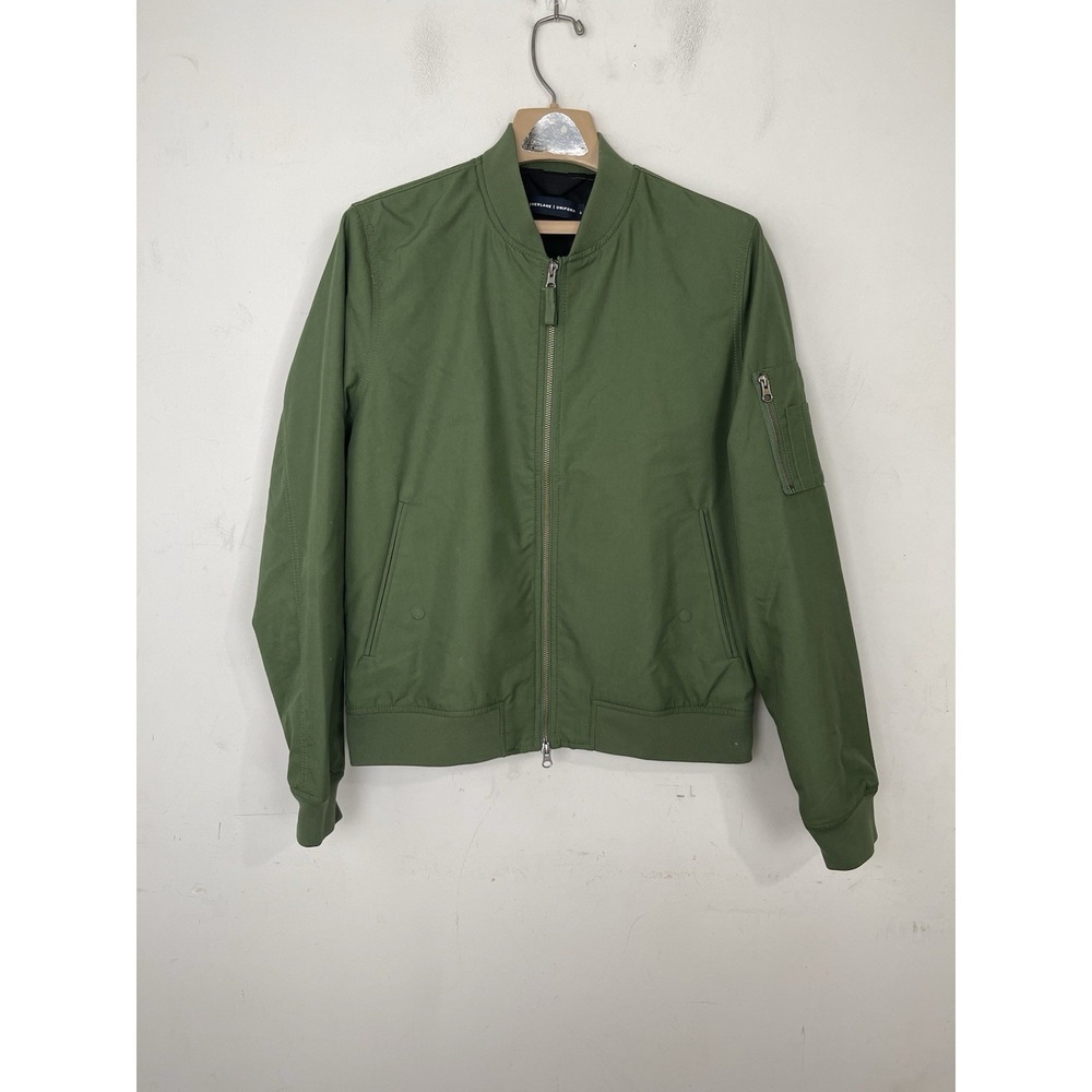 Everlane Mens Jacket Small Green Bomber Flight Minimal Full Zip Canvas Uniform